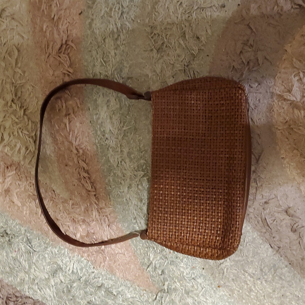 Fossil Tan Woven Shoulder Bag